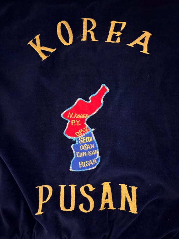 60s vintage korea tour souvenir jacket embroidery vel… - Gem