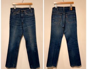 80s Vintage Levis 517 Boot Cut Jeans Flare Denim Pants Zipper Size