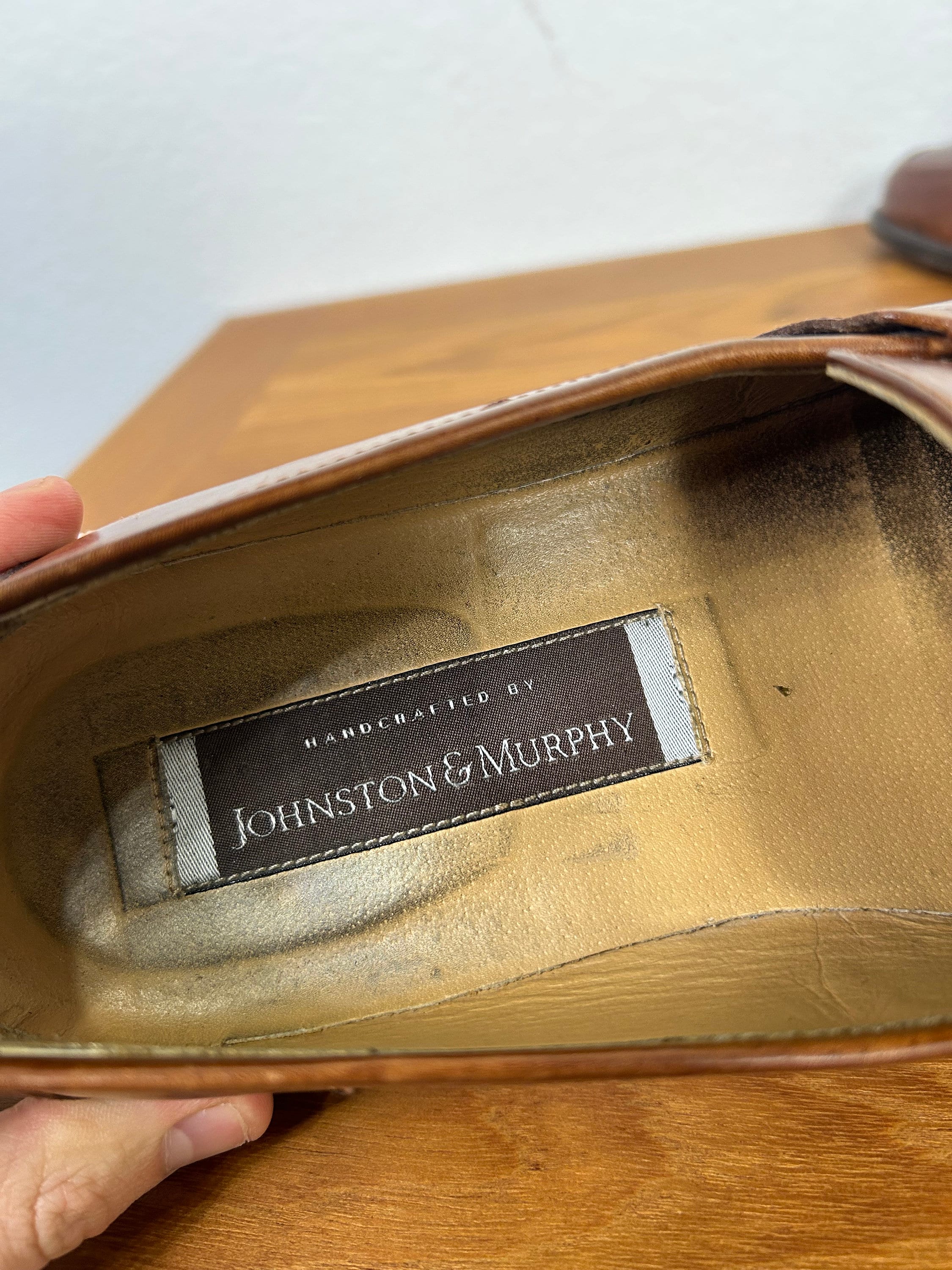 Johnston&murphy Tassel Loafer Leather Shoes Made in Italy Size