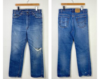 80s Vintage Levis 517 Boot Cut Jeans Flare Denim Pants Zipper Size