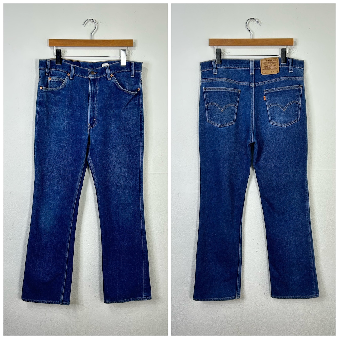 80s Vintage Levis 517 Zipper Fly Flare Jeans Boot Cut Denim Pants