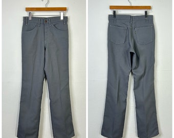 Vintage Men's 70s/80s Grey LEVI'S Action Slacks Polyester USA Made