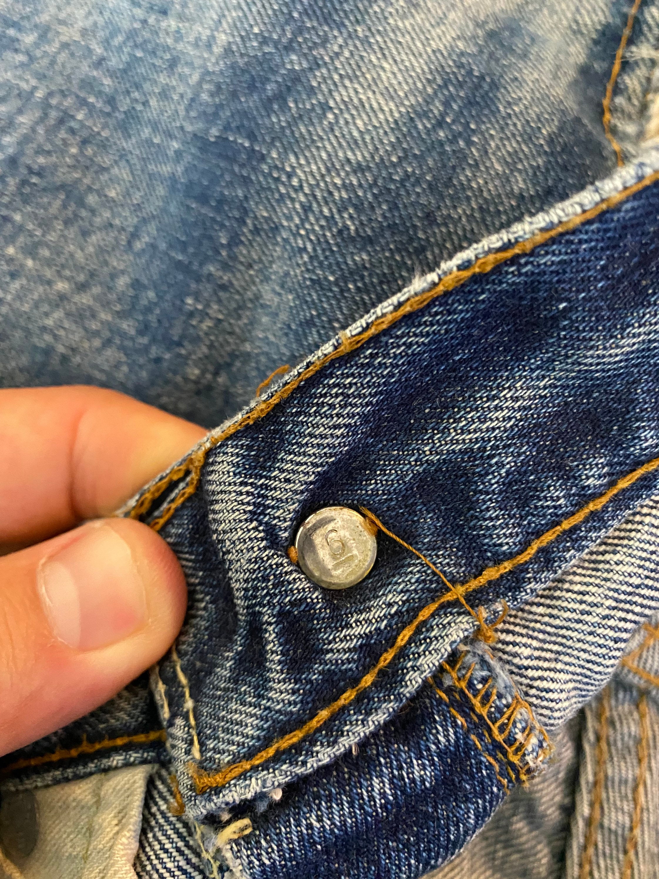 60s Vintage Levis 501 Big E Jeans Selvedge Denim Pants Button