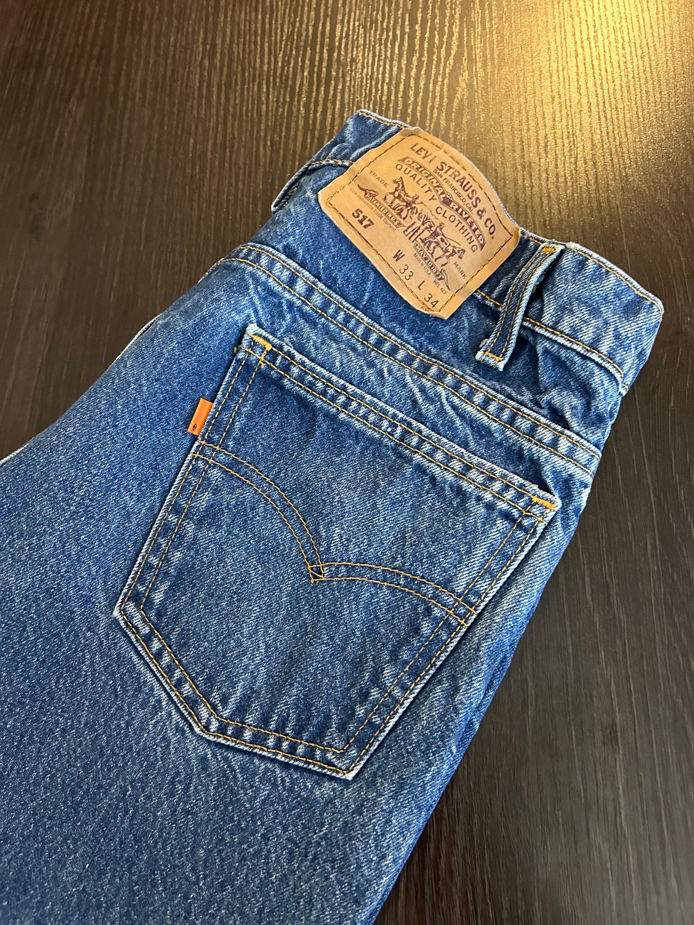 80s Vintage Levis 517 Boot Cut Jeans Flare Denim Pants Made in Usa