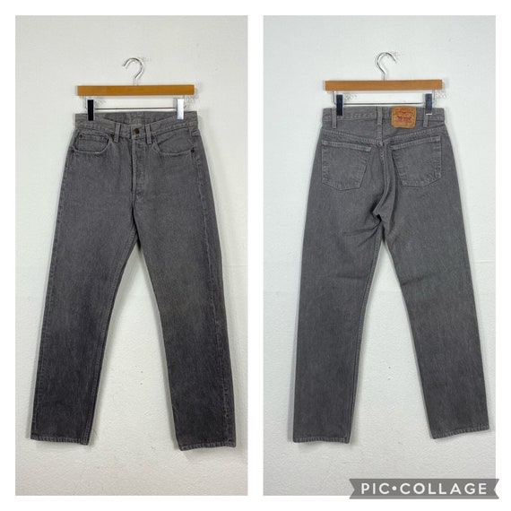 90s vintage levis 501 jeans negros pantalones vaqueros botón | Etsy México