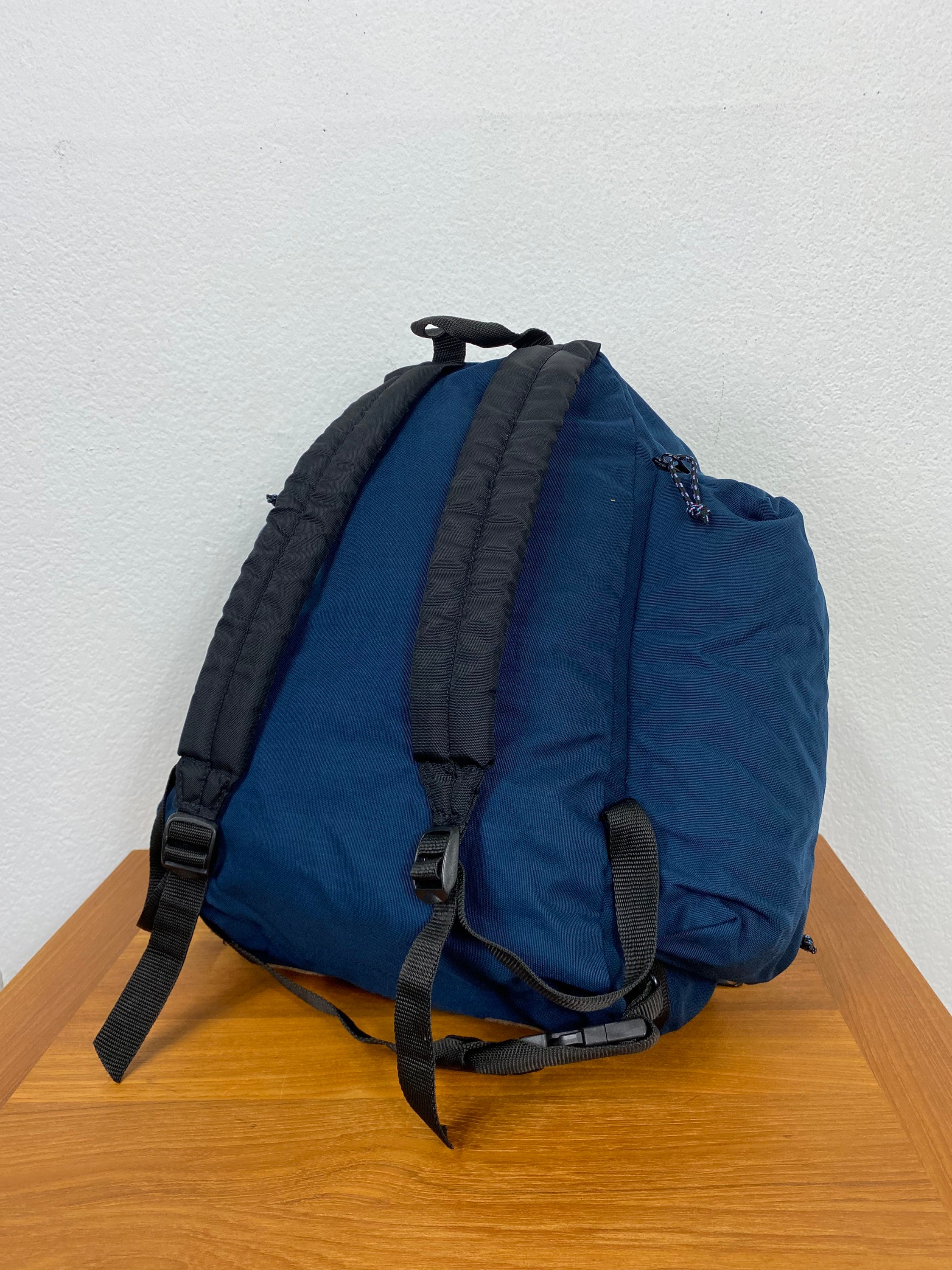 90s Vintage Eastpak Leather Bottom Backpack Day Pack Made in