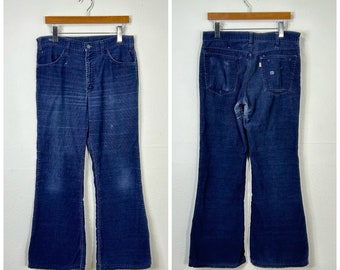 70s vintage distressed levis 646 corduroy flare pants boot cut size 34 865552