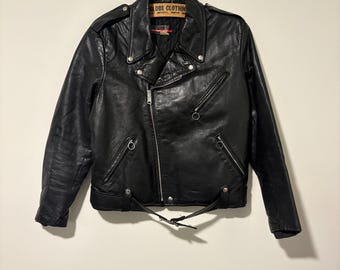 Rare Vintage 80s TT Leathers Essex Distressed Leather Motorcycle