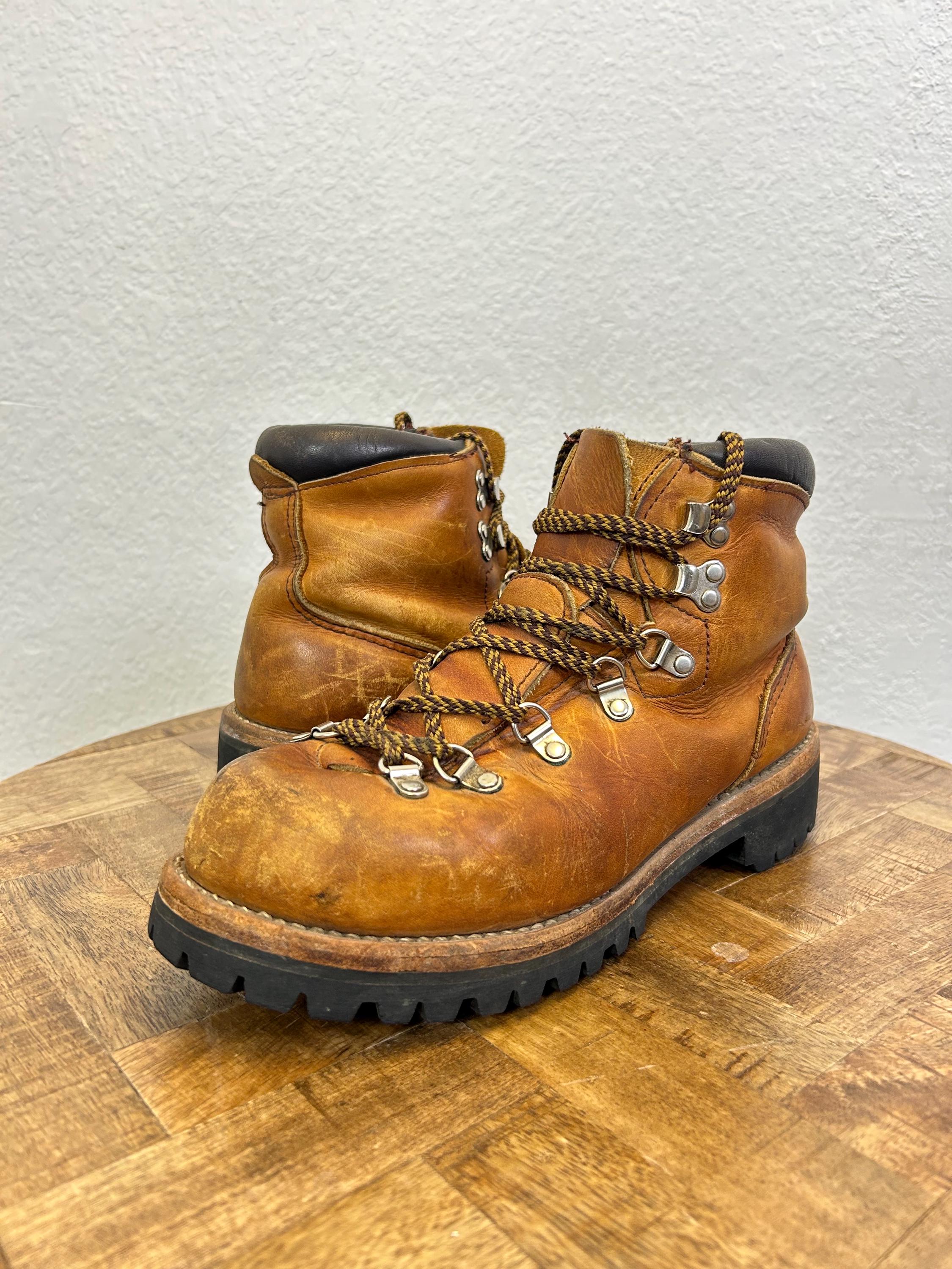 Bottes De Randonnée Vintage Vasque Cuir Faites Aux USA - Taille Femme 7A - Occasion TB état