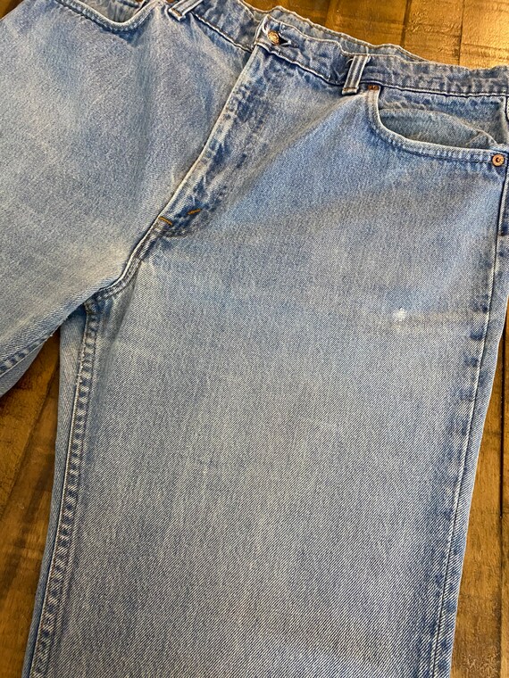 80s vintage levis 517 flare jeans boot cut denim … - image 6