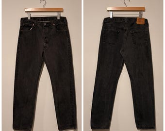 90s vintage levis 501 black jeans denim pants  made in usa size 36 541496