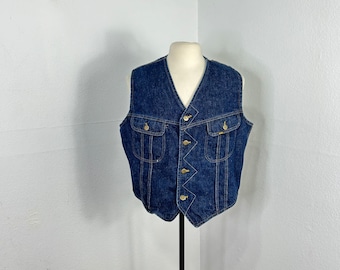 Vintage 80s Lee Storm Rider Sherpa Lined Denim Vest - Etsy