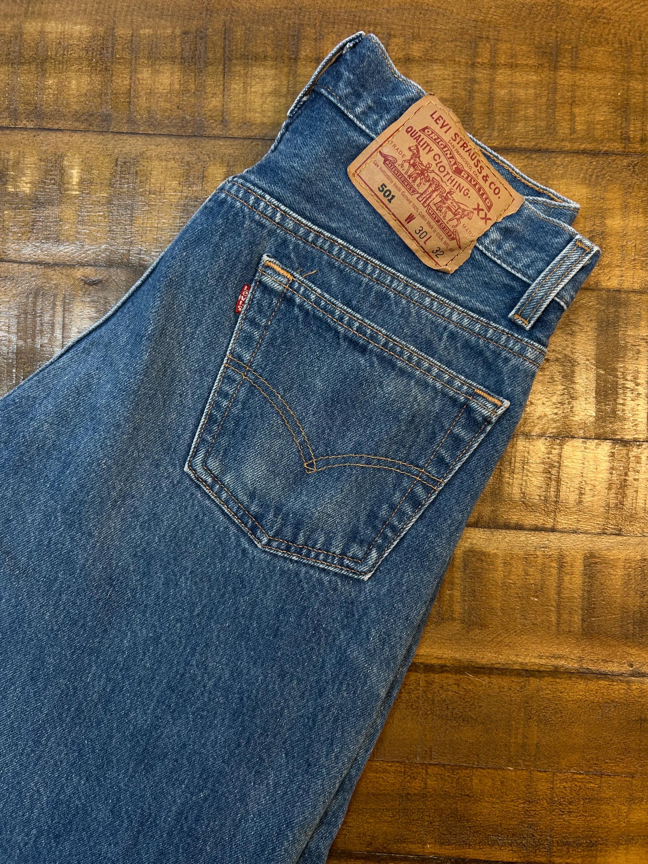 90s Vintage Levis 501 Denim Pants Jeans Button Fly Made in Usa