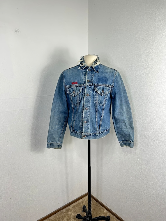 70s vintage distressed levis 70505 denim jean jac… - image 1