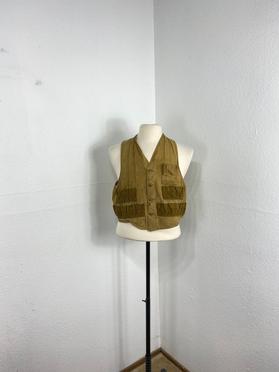 50s vintage distressed hunting vest - image 1