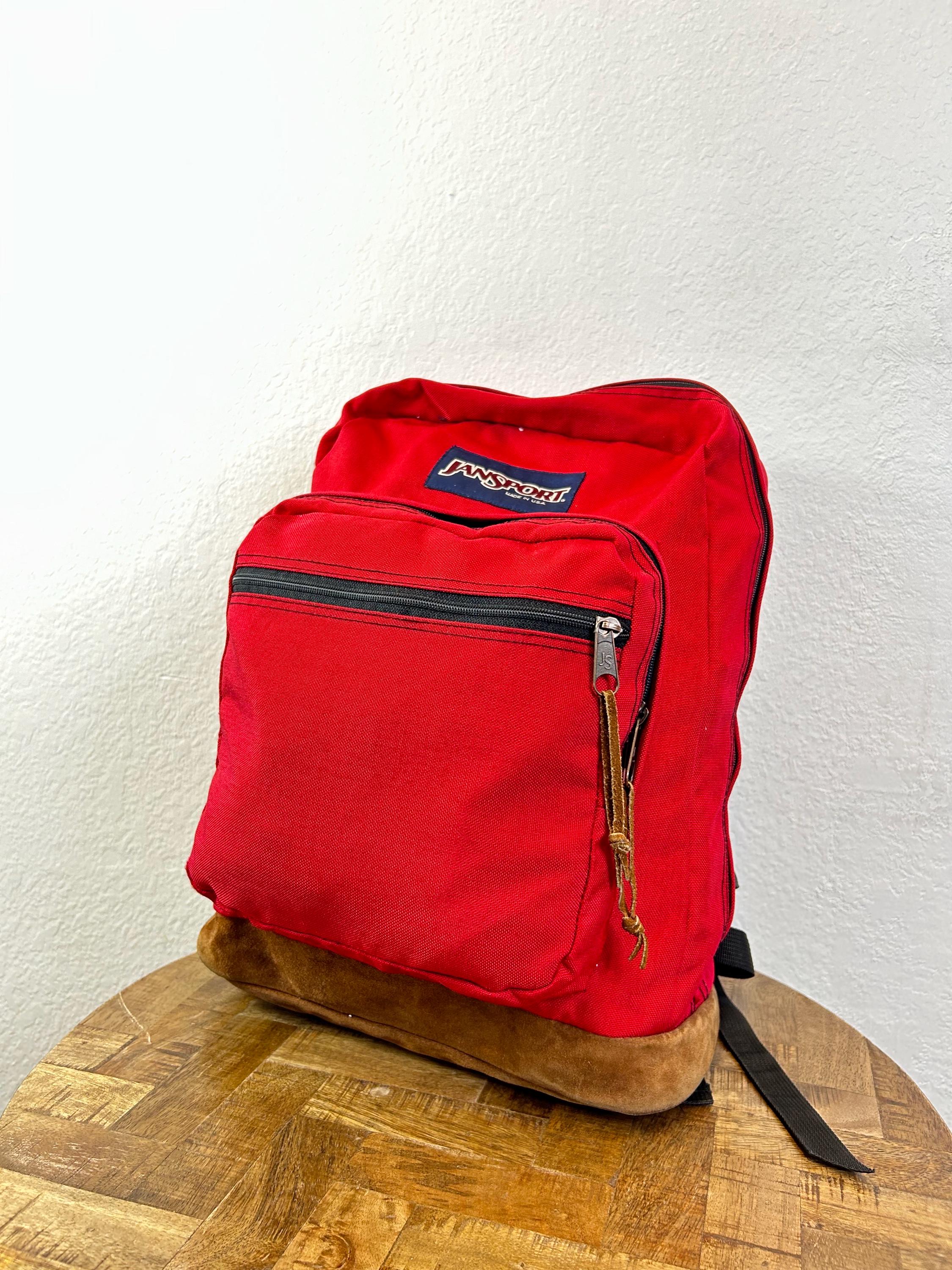 90s vintage jansport bottom leather backpack day pack made