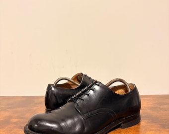 Jaren 80 vintage militaire Amerikaanse marine USN service leren kledingschoenen maat 8,5 541595