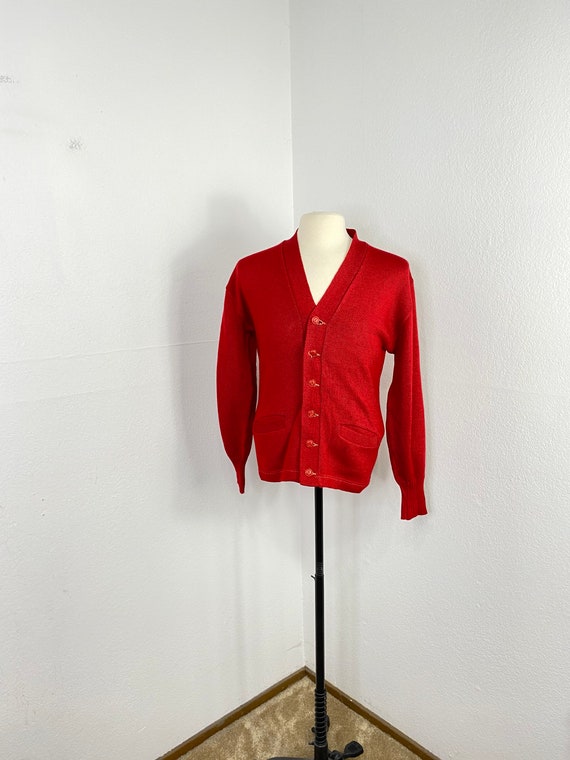 50s vintage low gauge cardigan letterman sweater v