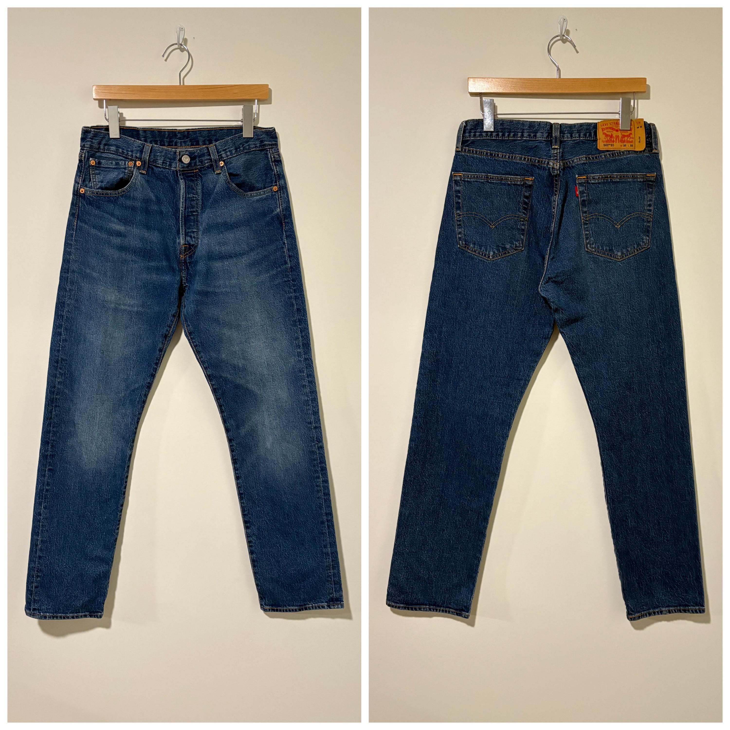 古いリーバイス501ジーンズ、デニムパンツ、ボタンフライ、赤タブ