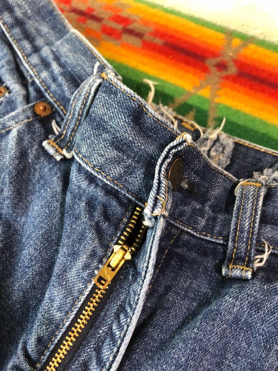 70's vintage levi's 517 indigo denim pants flare … - image 3