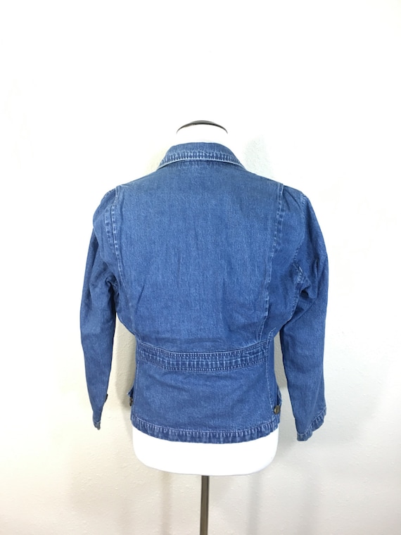 90's eddie bauer m-41 style denim jean jacket wom… - image 2