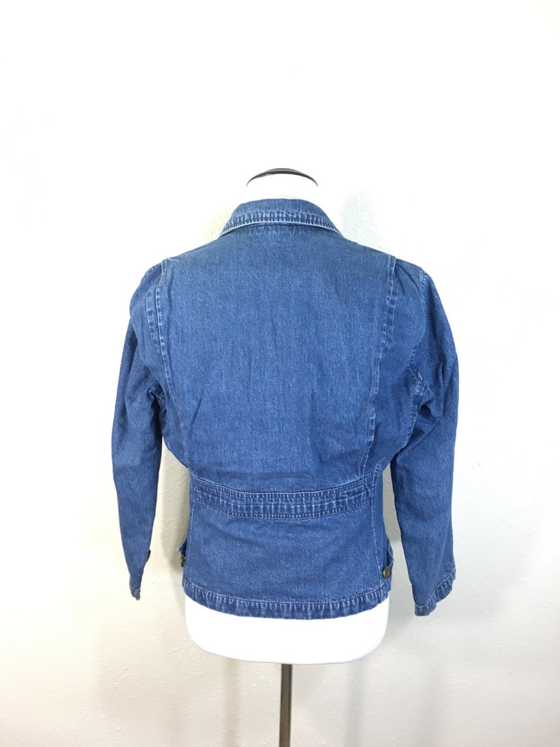90's eddie bauer m-41 style denim jean jacket womens size | Etsy