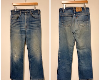 80s Vintage Levis 517 Boot Cut Jeans Flare Denim Pants Zipper Size