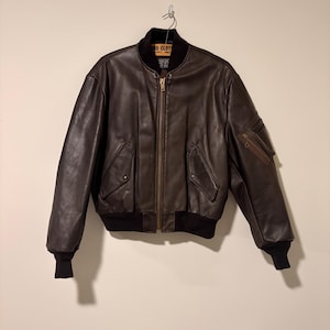 Vintage Leather Ma 1 Bomber - Etsy