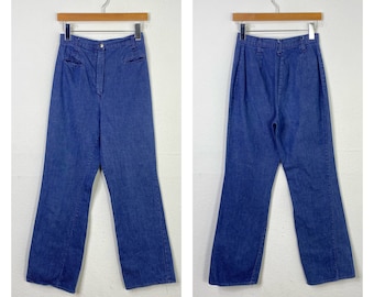 70s vintage womens flare denim pants boot cut jeans size 26 865635