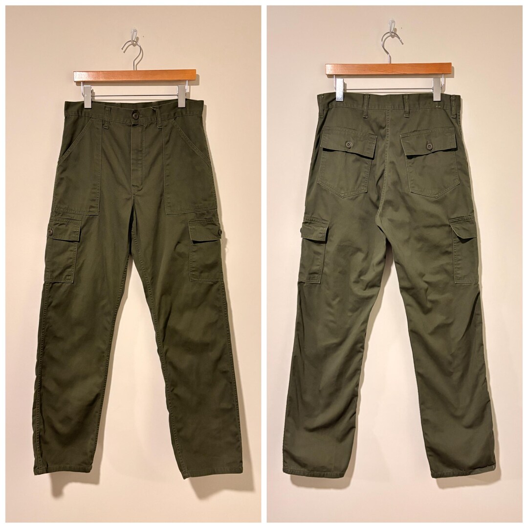 60s 70s Vintage Military Og-107 Baker Cargo Pants Size 33 443931