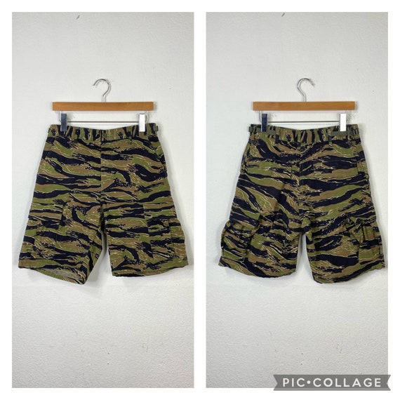 y2k tiger camouflage cargo shorts short pants size 30 Gem