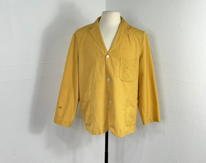 Vintage Men's XL Real Work Wear Jacket Tan Jacket Coat Vintage Painted ...