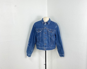 80s vintage levis flannel lined denim trucker jacket jean jacket size 50 865478