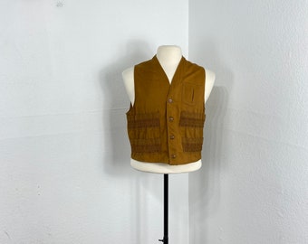70s vintage 100% cotton canvas hunting vest size Medium 865603