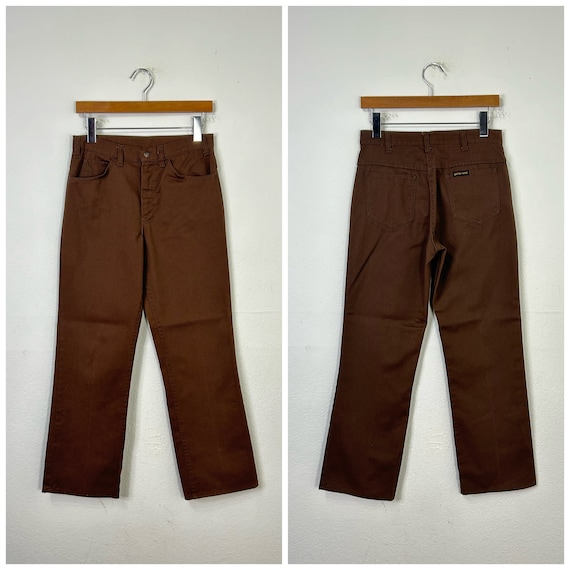70s vintage flare trousers boot cut pants size 29… - image 1