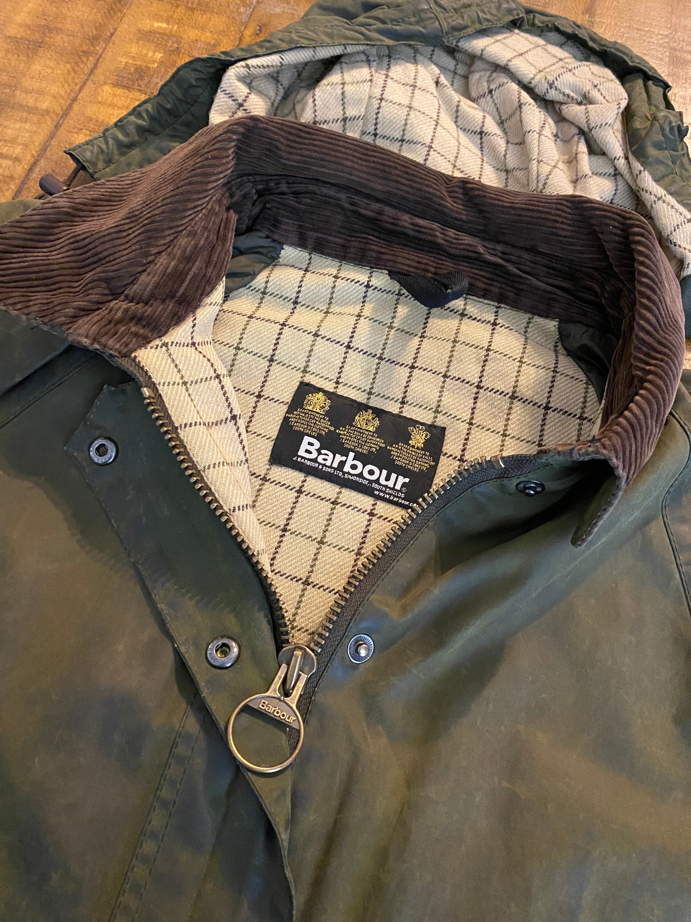 Vintage Distressed Barbour Oiled Cotton 