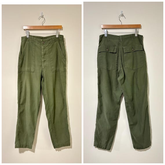 パンツ 1970s US ARMY BAKER PANTS modified 70s Vintage Military U.S. Army Og-107 Baker Pants Button Fly Size