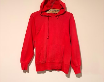 50s 60s vintage BRENT 100% cotton hoodie faded red size L 541494