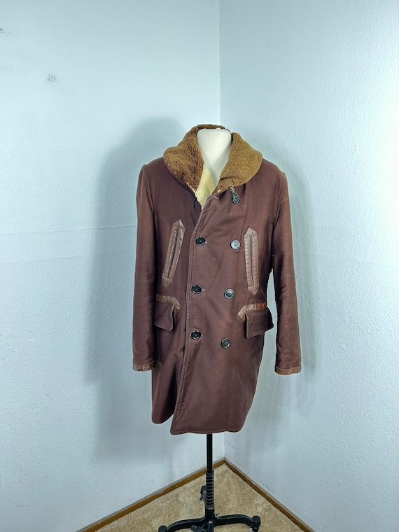 40s vintage mackinaw coat sherpa lined jeep coat … - image 1
