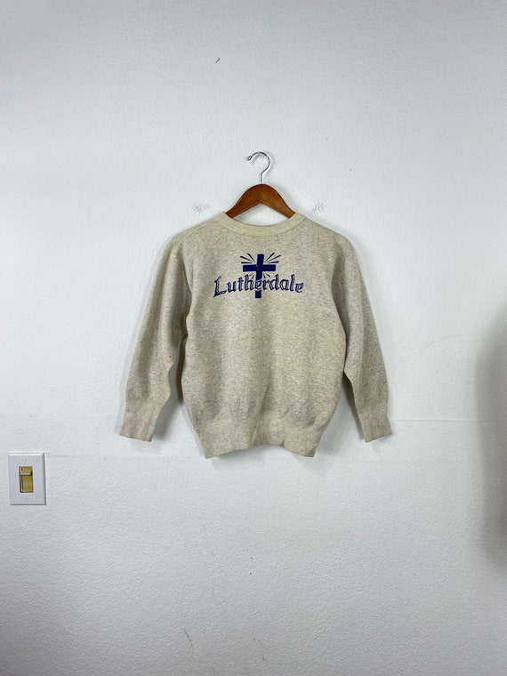 50s vintage 100% cotton sweatshirt heather gray co