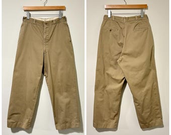 パンツ 60's US Army Cotton Twill Chino Trousers 1960s US Army Military Cotton Twill Khaki Work Pants | Vintage