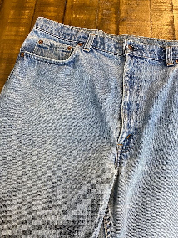 80s vintage levis 517 flare jeans boot cut denim … - image 2
