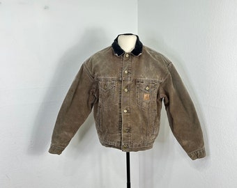 90s vintage Carhartt four pocket trucker jacket blanket lined chore jacket 865581
