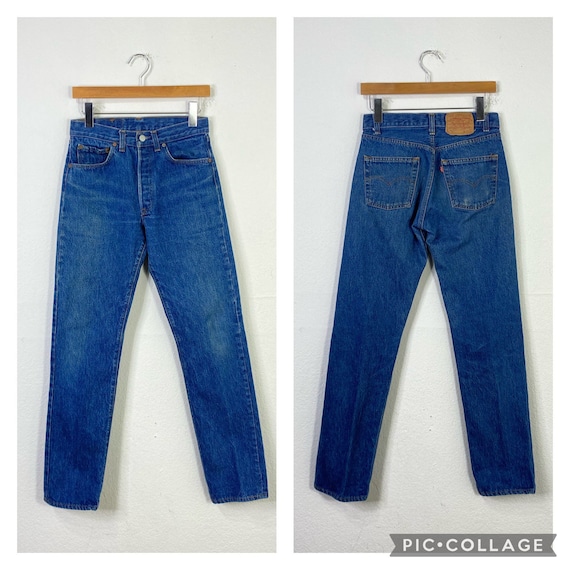 80s 90s Vintage Levis 501 Jeans Denim Pants Button Fly Red Tab Made in Usa Size 28 Etsy Canada