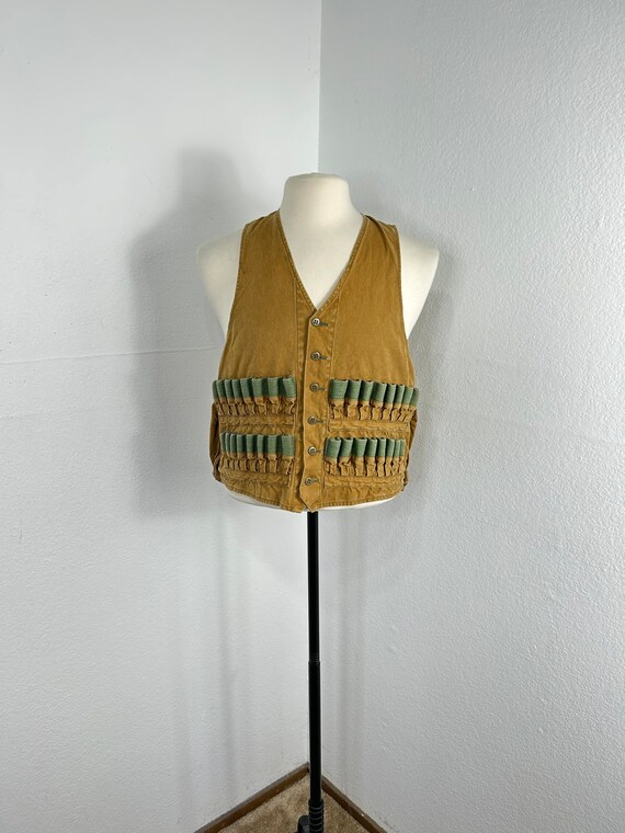 60s 70s Vintage 100% Cotton Hunting Vest Zipper Fly Size 60s 70s Vintage 100% Cotton Hunting Vest Zipper Fly Size