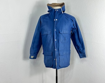 70er 80er vtg moutain parka regenjacke windjacke marineblau farbe