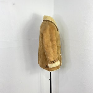 70s 80s vintage euro vintage sheep skin leather jacket winter coat made in france 806509 image 3