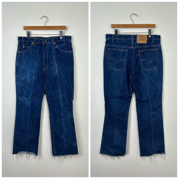 80s Vintage Levis 517 Flare Jeans Boot Cut Denim Pants Red Tab