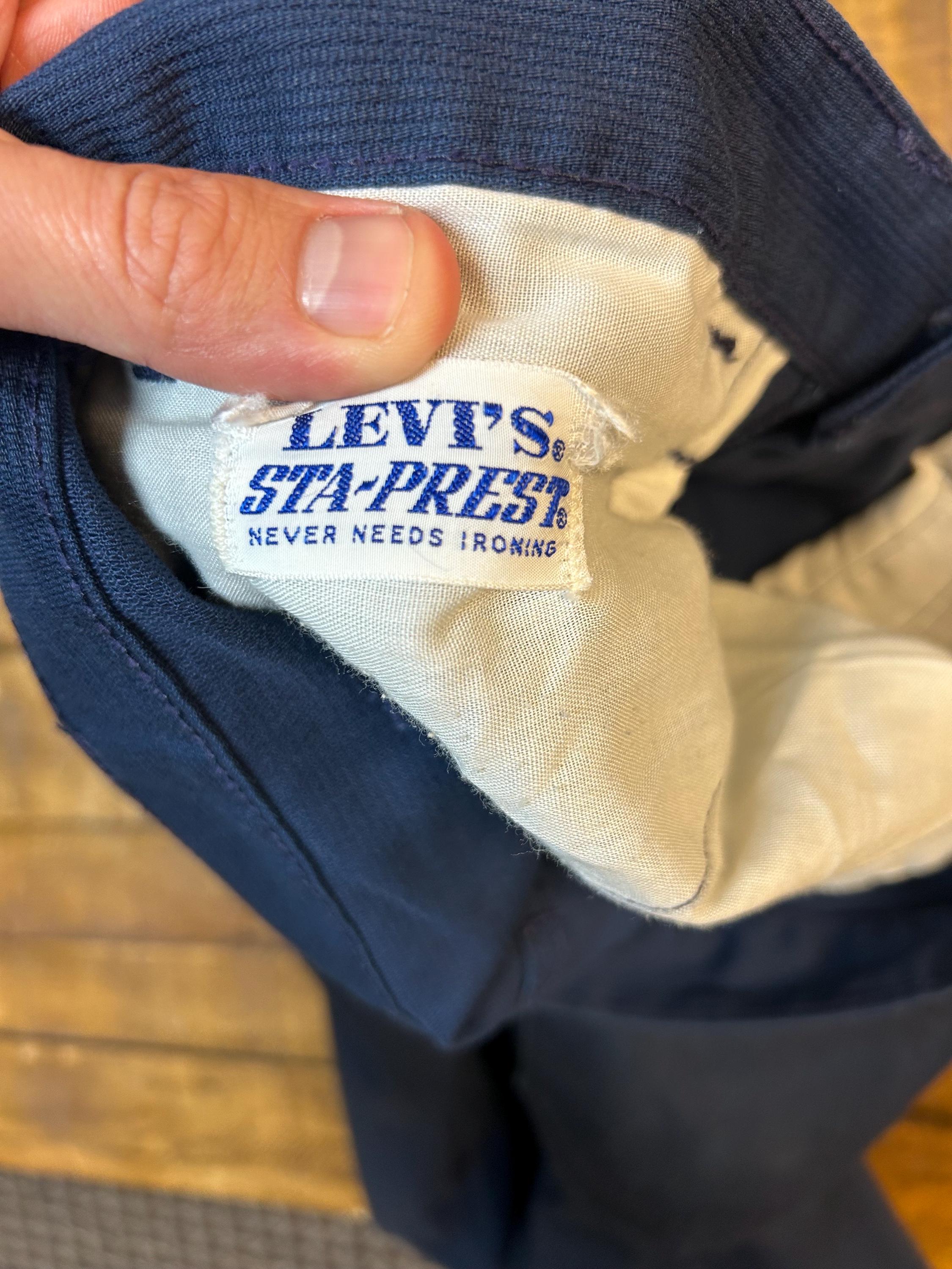 60s Vintage Levis Big E Pique Pants Trousers Sta Prest Size 32