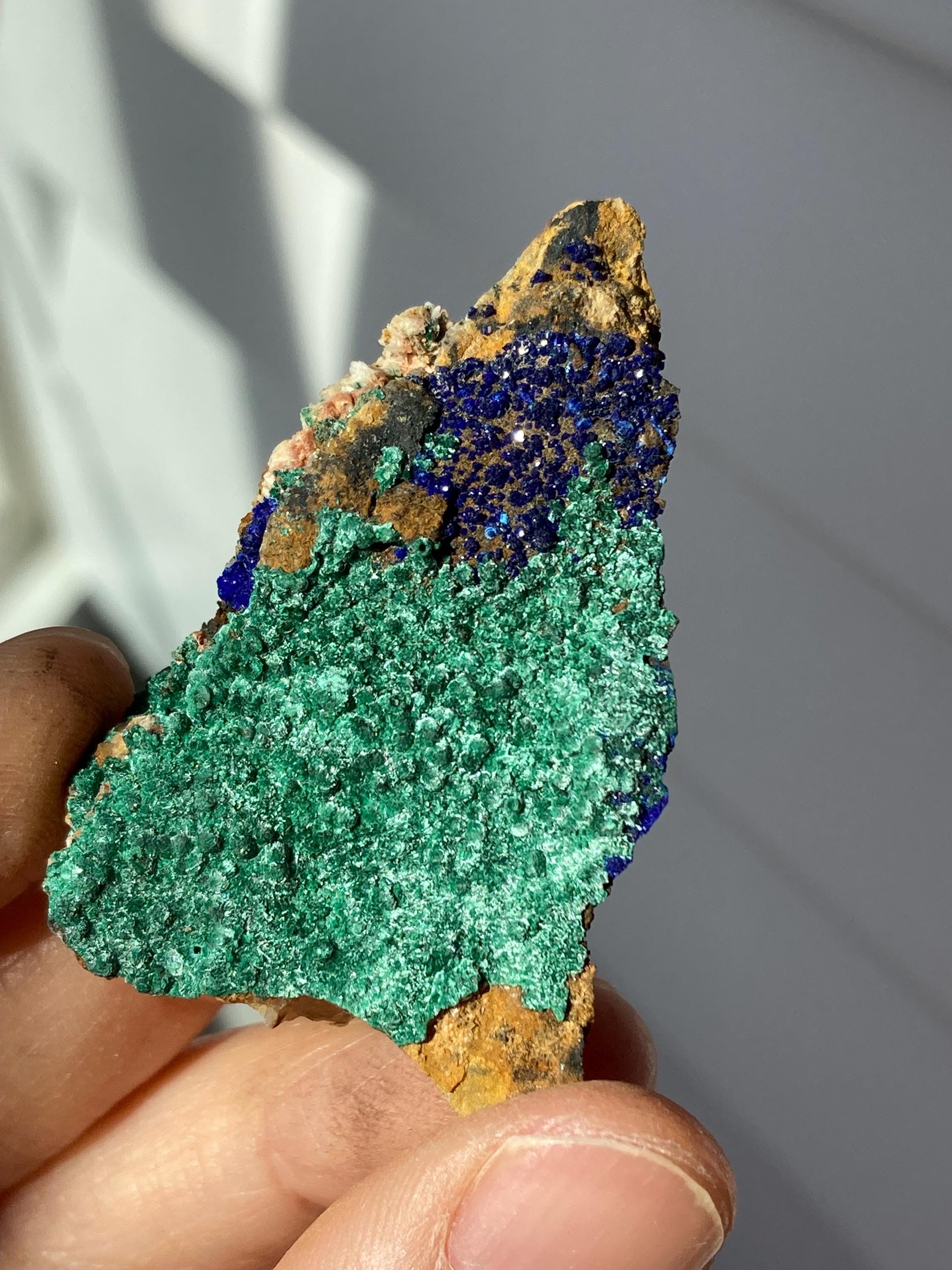 マラカイト・アズライト結晶標本：モロッコ産原石 - Etsy 日本